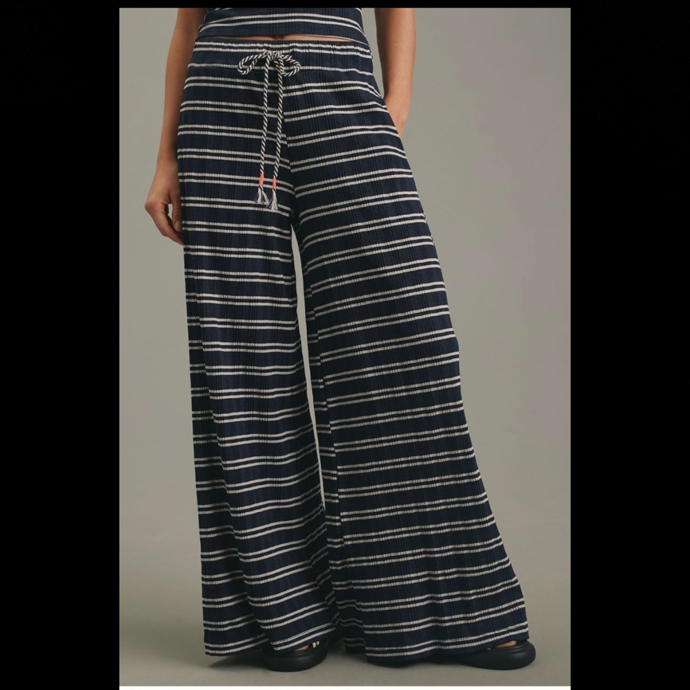 Sundry Ribbed Striped Wide Leg Pants - Picture 4 of 4